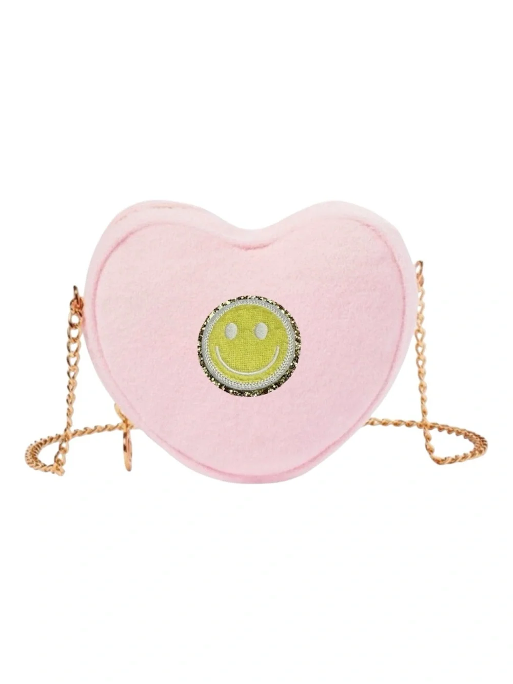 SCL x Target ☻︎ Terry Heart Crossbody Bag ☻︎ Smiley L Initial Patches ☻︎ Pink ☻︎
